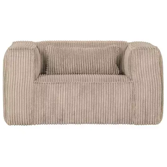 Woood Exclusive Bean Fauteuil Grove Ribstof Travertin - afbeelding 2