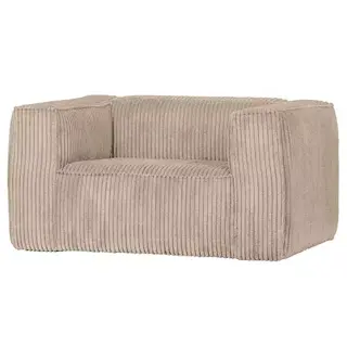 Woood Exclusive Bean Fauteuil Grove Ribstof Travertin - afbeelding 3