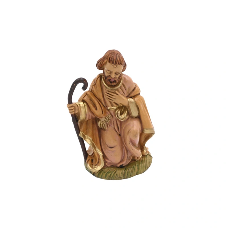 Jozef Knielend met Stok Bruin - 10 cm