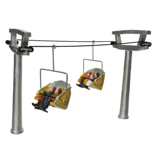 Kerstdorp Accessoires Skilift met Gele Zitjes