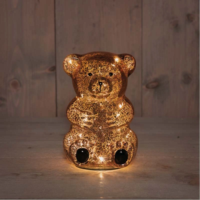 LED Beer Glas 11x10,5x16,5 cm - Metallic Bruin - afbeelding 2