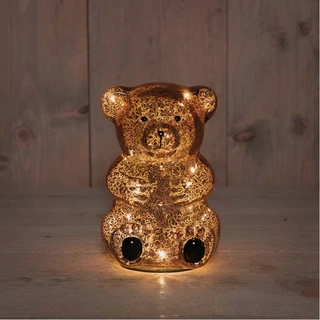 LED Beer Glas 11x10,5x16,5 cm - Metallic Bruin - afbeelding 2