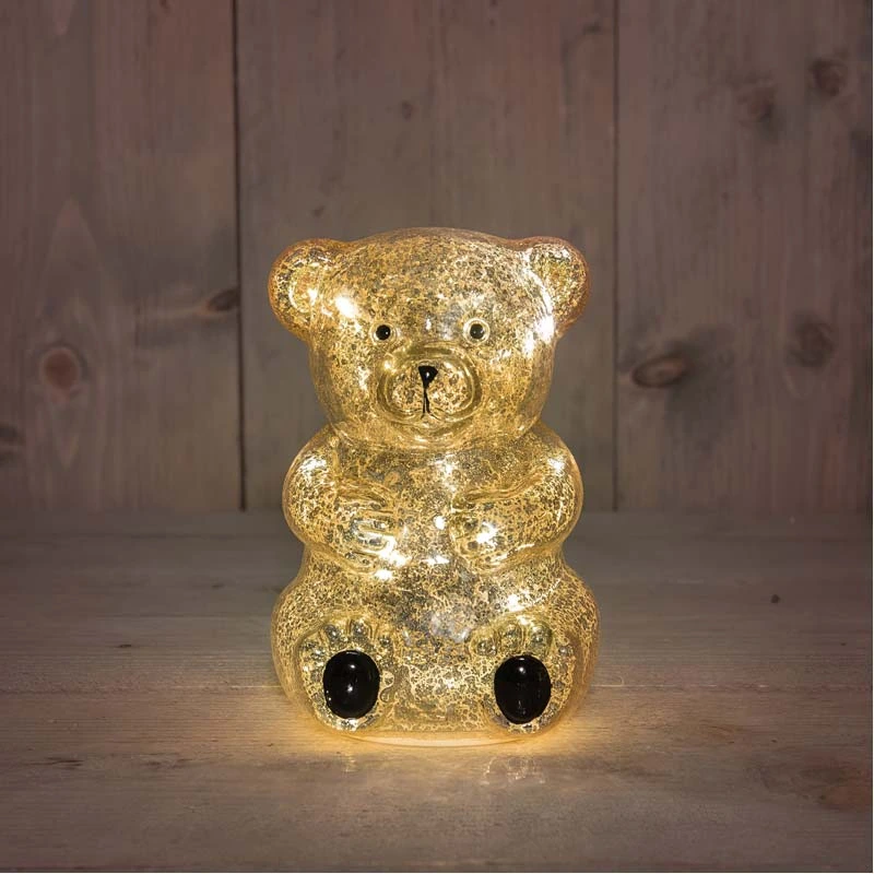 LED Beer Glas 11x10,5x16,5 cm - Metallic Goud - afbeelding 2