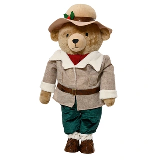 Beer Knuffel met Hoed Bruin - 88 cm