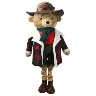 Beer Knuffel met Ruitjesjas Rood/Bruin - 117 cm - afbeelding 2