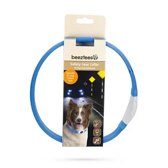 Verlaten Gepensioneerde Geld rubber Beeztees Safety Gear Glowy Hondenhalsband Blauw - Ø65 cm | De Boet