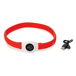 Beeztees Safety Gear Glowy Hondenhalsband Rood - Ø65 cm - afbeelding 2