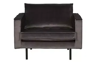 BePureHome Rodeo Fauteuil Velvet Antraciet - afbeelding 1