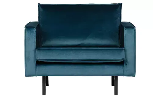 BePureHome Rodeo Fauteuil Velvet Blue - afbeelding 1