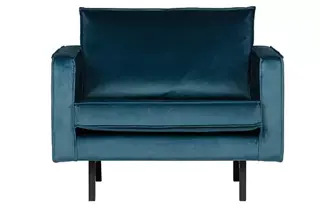 BePureHome Rodeo Fauteuil Velvet Blue - afbeelding 1