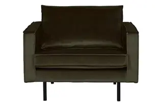 BePureHome Rodeo Fauteuil Velvet Dark Green Hunter - afbeelding 1