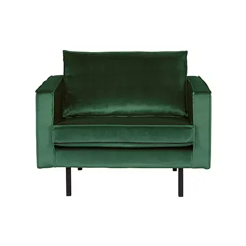 BePureHome Rodeo Fauteuil Velvet Green Forest - afbeelding 1