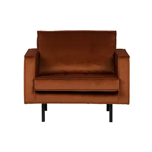 BePureHome Rodeo Fauteuil Velvet Roest - afbeelding 1