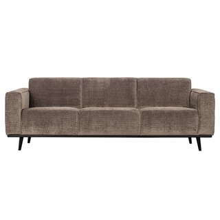 BePureHome Statement 3-zits Bank 230 Cm Brede Platte Rib Taupe - afbeelding 1