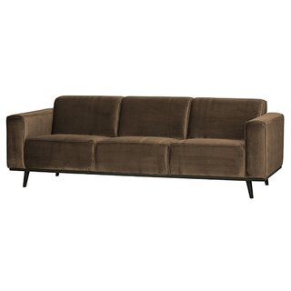 BePureHome Statement 3-zits Bank 230 Cm Fluweel Taupe - afbeelding 2