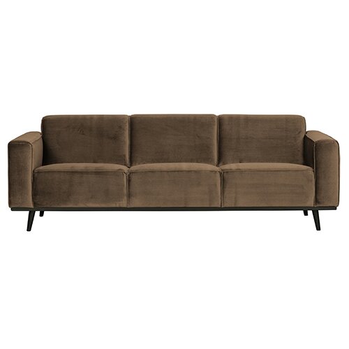 BePureHome Statement 3-zits Bank 230 Cm Fluweel Taupe - afbeelding 1