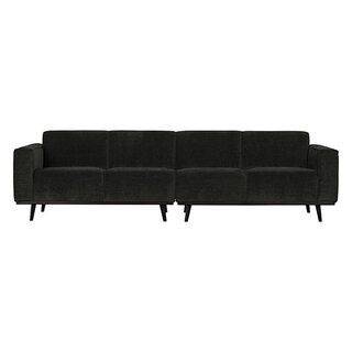 BePureHome Statement 4-zits Bank 280 Cm Platte Brede Rib Graphite - afbeelding 1