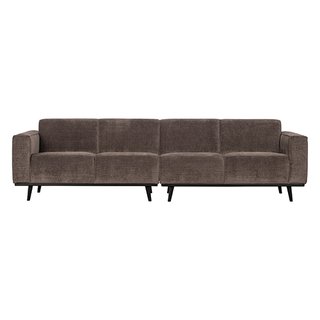 BePureHome Statement 4-zits Bank 280 Cm Platte Brede Rib Taupe - afbeelding 1