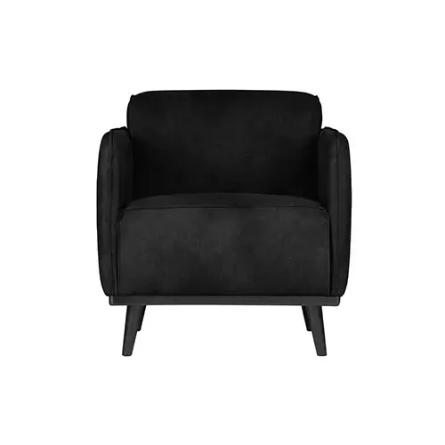 BePureHome Statement Fauteuil Met Arm Suedine Zwart - afbeelding 1