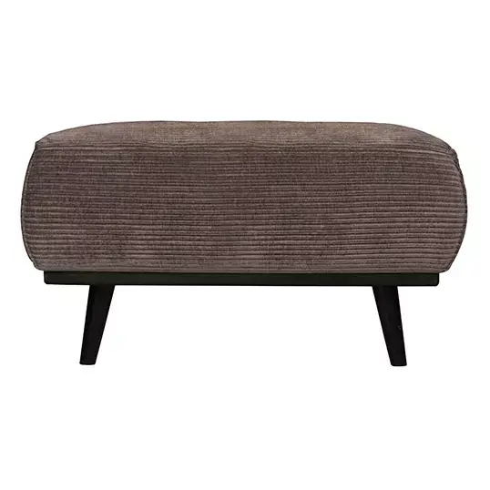 BePureHome Statement Hocker Brede Platte Rib Taupe - afbeelding 1