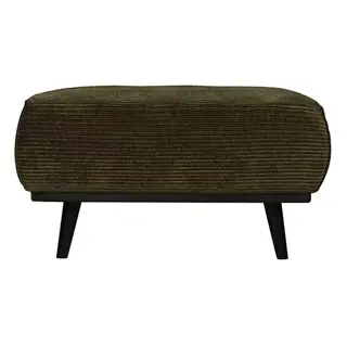 BePureHome Statement Hocker Brede Platte Rib Warm Groen - afbeelding 1