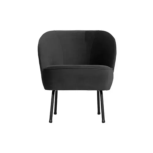 BePureHome Vogue Fauteuil Fluweel Zwart - afbeelding 1