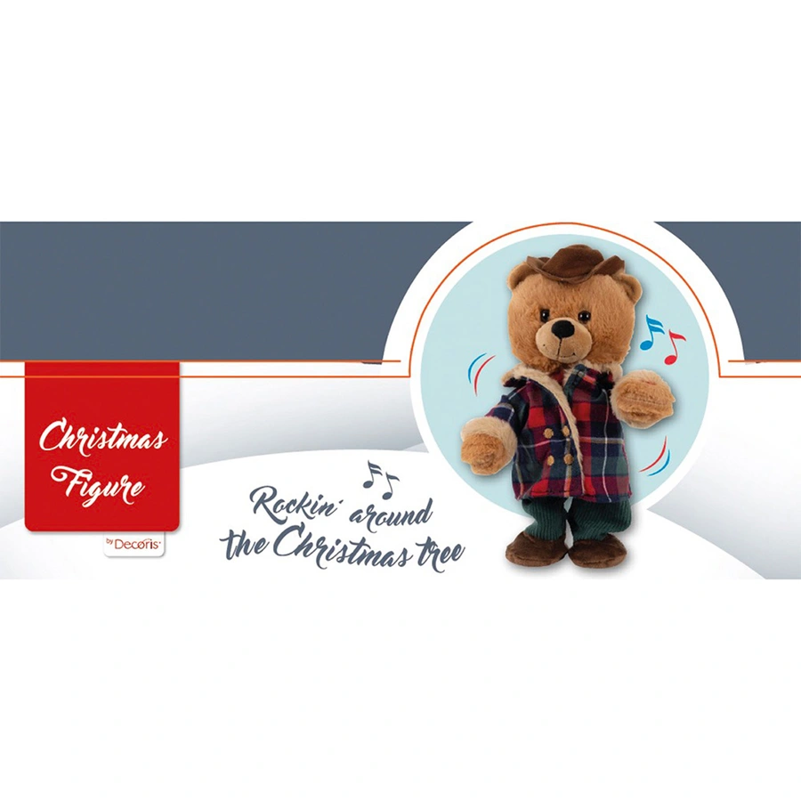 Knuffel Beer Ruitjesjas met Geluid - 32 cm - afbeelding 2