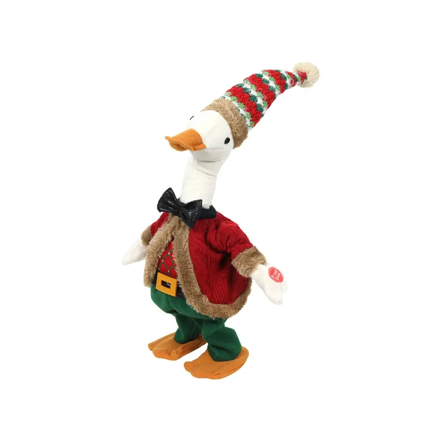 Bewegende Kerst Eend - 30 cm