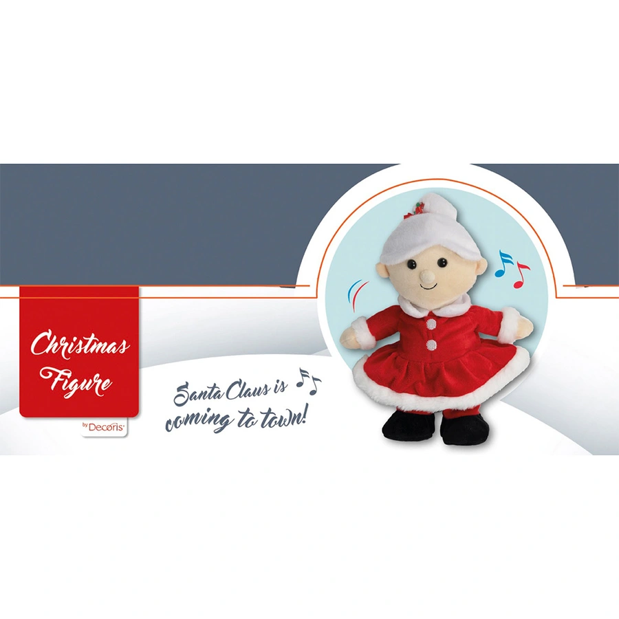 Knuffel Kerstvrouw met Geluid - 30 cm - afbeelding 2