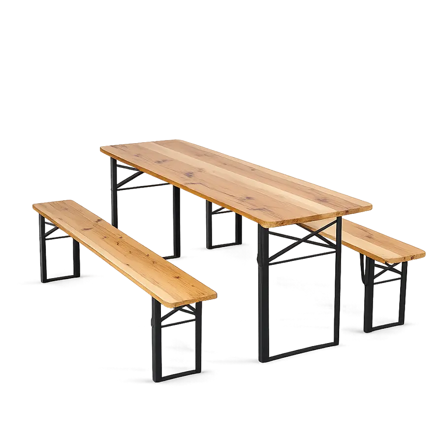 Biertafelset Hout - 220 x 50 cm - afbeelding 1
