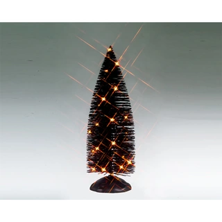 Lemax Black Bristle Tree With Orange Lights