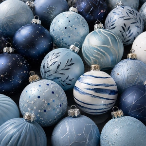 Blauwe kerstballen