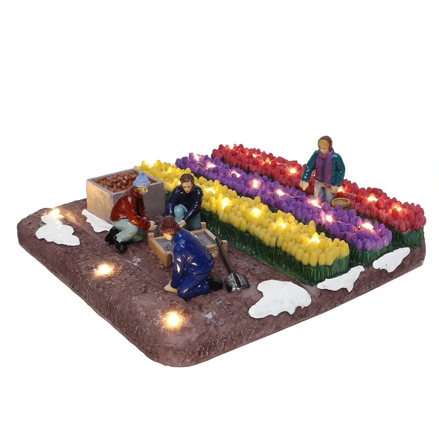 Santaville Tulpenveld met Werkers LED