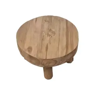 Blokkruk Rond Teak Naturel - 46x31 cm - afbeelding 2