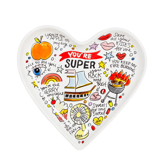 Blond Amsterdam Valentine Heart Plate Love - 22 cm - afbeelding 1