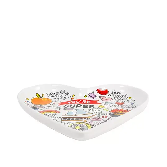 Blond Amsterdam Valentine Heart Plate Love - 22 cm - afbeelding 2