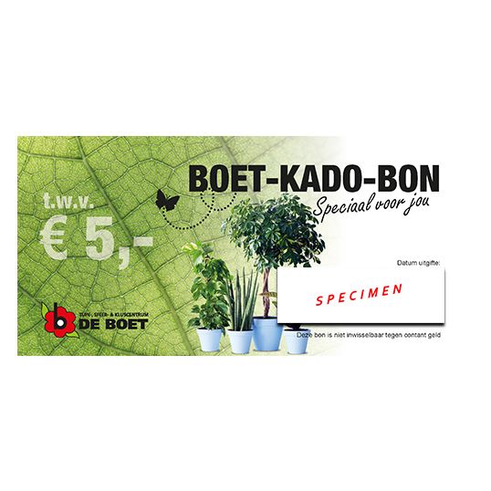 Kadobon € 5 | Tuincentrum De Boet | Online verkrijgbaar