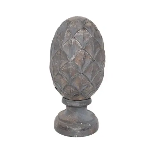 Bol Op Voet Carved Hout - Grey