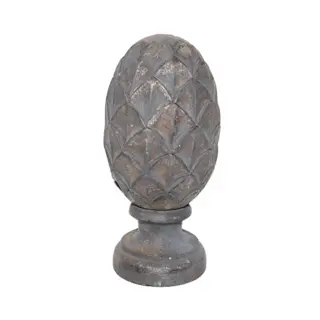 Bol Op Voet Carved Hout - Grey