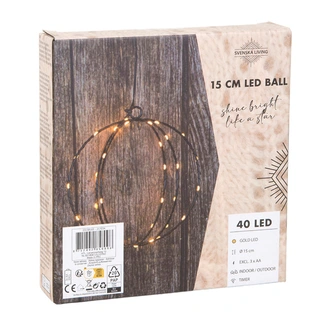 LED Bal Zwart - 15 cm | Tuincentrum De Boet