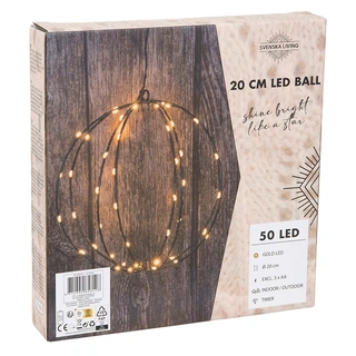 LED Bal Zwart - 20 cm | Tuincentrum De Boet