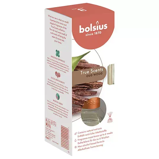 Bolsius Geurstokjes True Scents Oud wood - 45ml