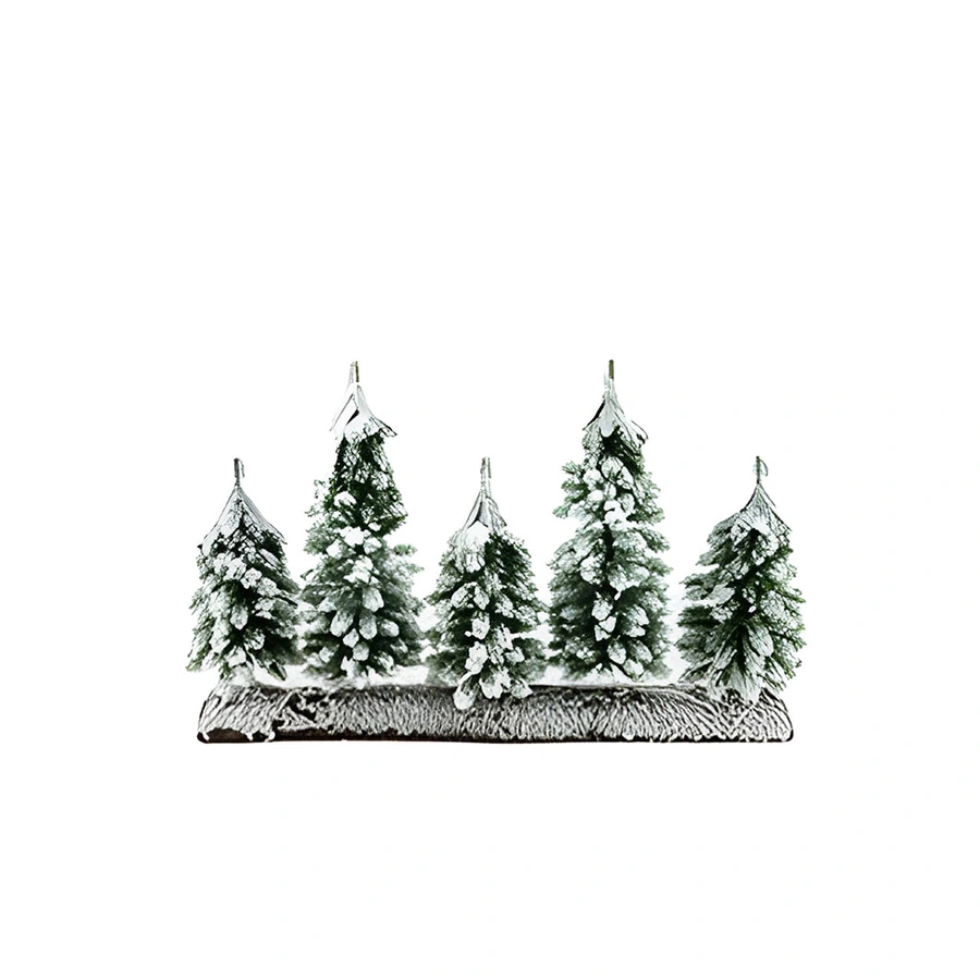 Santaville Besneeuwde Boompjes op Houtschijf - 25 cm