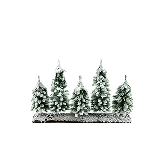 Santaville Besneeuwde Boompjes op Houtschijf - 25 cm