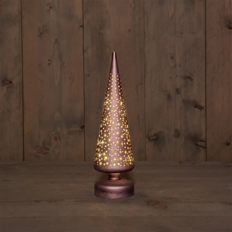 Boom met sterren Glas Brons - 9x30 cm - afbeelding 1