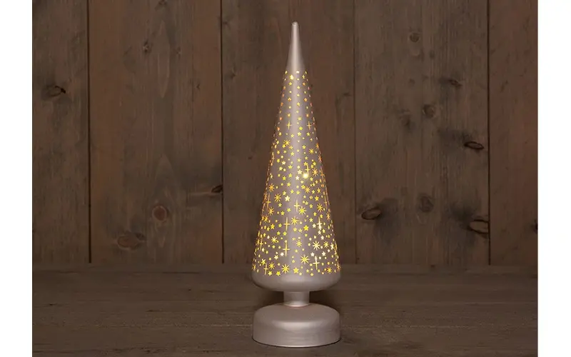 LED Boompje Glas Sterren Ø9x30 cm - Champagne - afbeelding 1