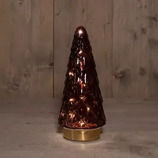 LED Boompje Glas 10,5x24,5 cm - Bordeaux