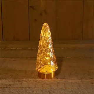 LED Boompje Glas 10,5x24,5 cm - Goud