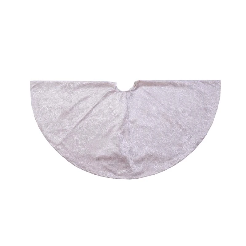 Kerstboomkleed Fluweel Barok Creme - Ø120 cm