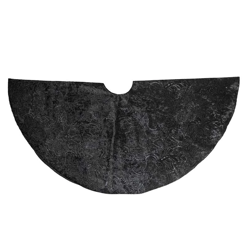 Kerstboomkleed Fluweel Barok Zwart - Ø120 cm